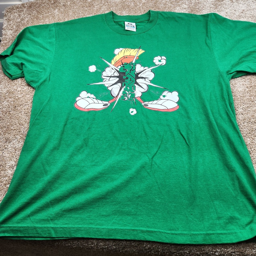 Pro Club Comfort XL Green Graphic Print T‎ Shirt Cartoon Mavin Martian Vintage